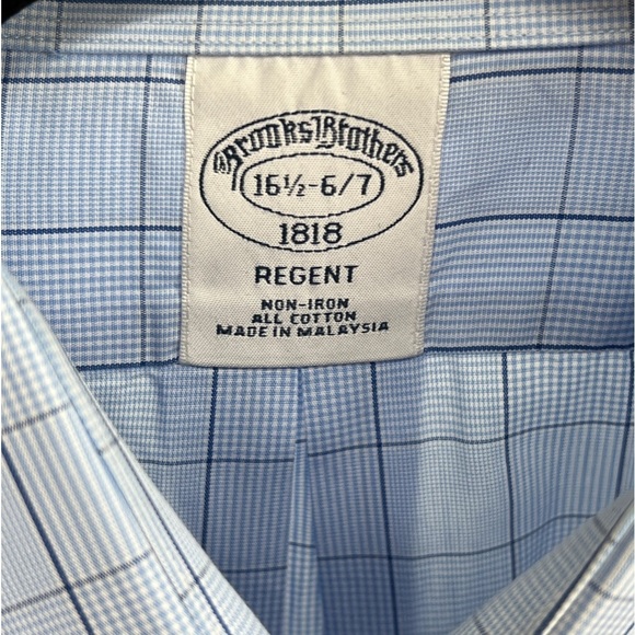 2/$25 Brooks Brothers 16 1/2-6-7. 1818 Regent Non-Iron All Cotton Dress Shirt - Picture 5 of 6